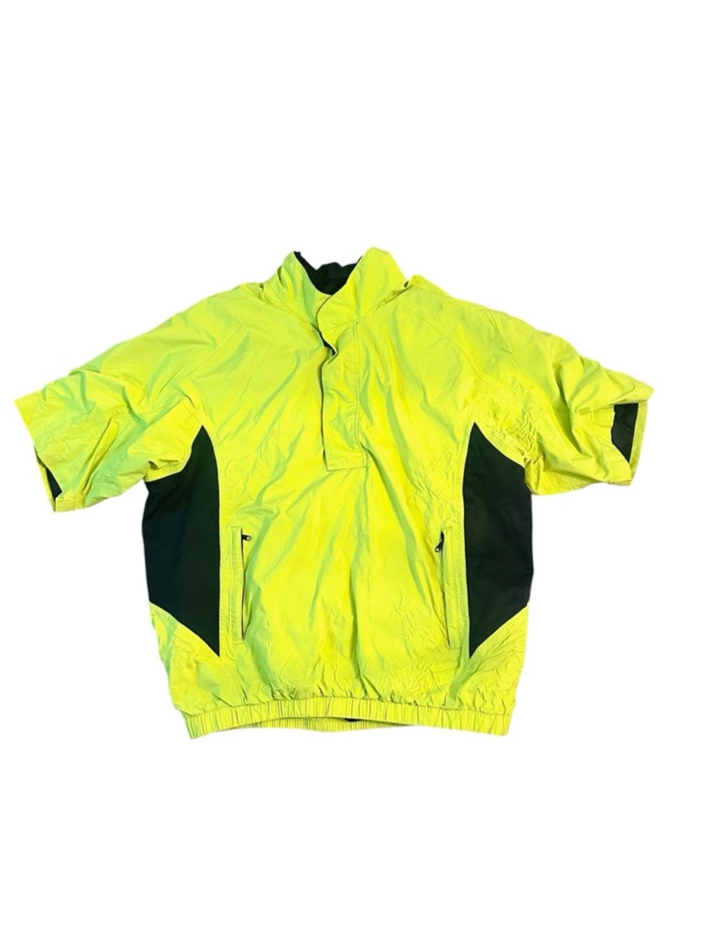 Dryjoys Footjoy Half Zip Waterproof Short Sleeve Golf Pullover Men's Large Neon